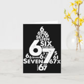 Funny Six Seven 6 7 Christmas Tree Meme Christmas  カード (黄色い花)