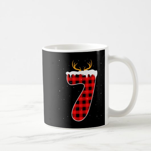 Funny Six Seven 6 7 Meme 67 Christmas Red Plaid Xm コーヒーマグカップ (右)