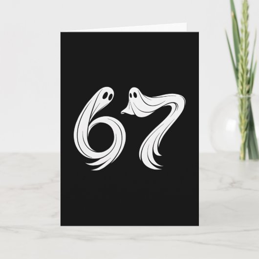 Funny Six Seven 6 7 Meme 67 Design Ghost Halloween カード (正面)