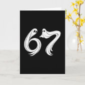 Funny Six Seven 6 7 Meme 67 Design Ghost Halloween カード (黄色い花)