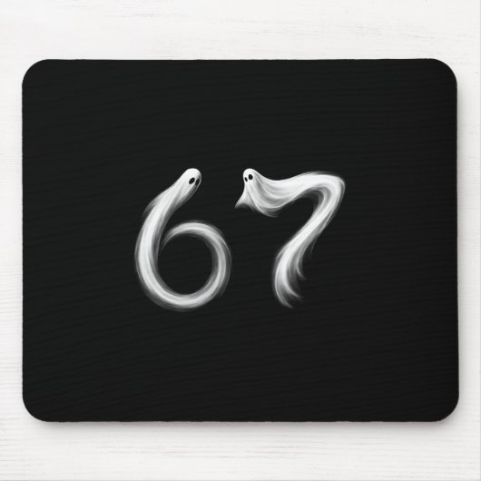 Funny Six Seven 6 7 Meme 67 Design Ghost Halloween マウスパッド (正面)