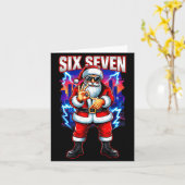 Funny Six Seven 6 7 Meme 67 Santa Christmas Men Bo カード (黄色い花)