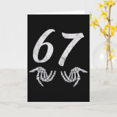 Funny Six Seven 6 7 Meme 67 Skeleton Hand Hallowee カード (黄色い花)