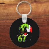 Funny Six Seven 6 7 Meme 67 Xmas Hand Christmas Co キーホルダー (正面)