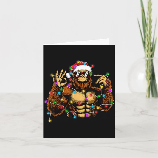 Funny Six Seven 6 7 Meme Bigfoot Christmas Lights カード (正面)