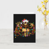 Funny Six Seven 6 7 Meme Bigfoot Christmas Lights カード (黄色い花)