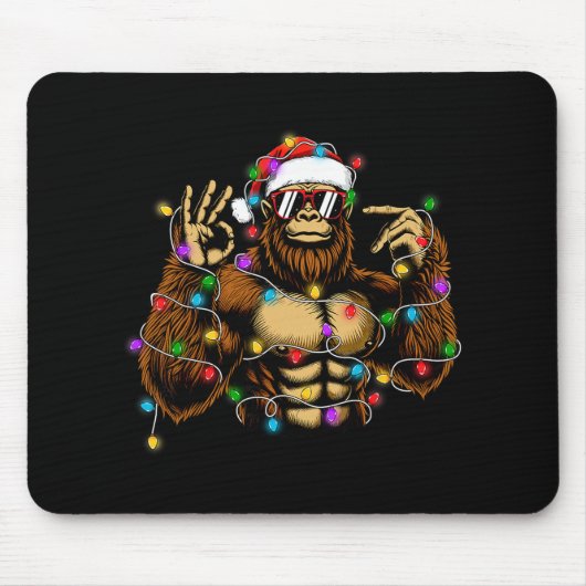 Funny Six Seven 6 7 Meme Bigfoot Christmas Lights  マウスパッド (正面)