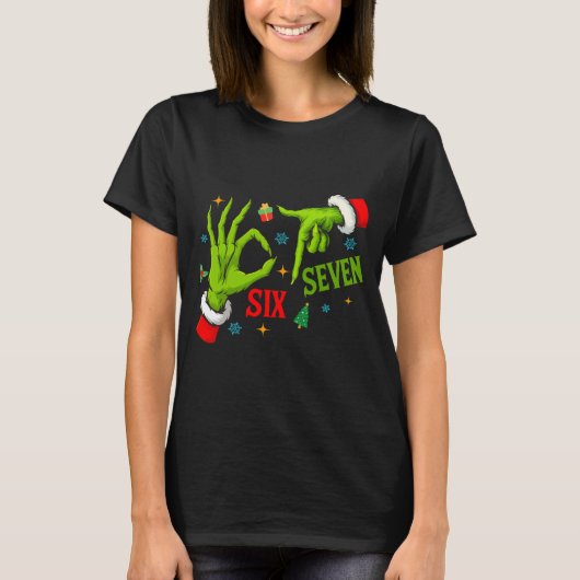 Funny Six Seven 6 7 Meme Christmas Funny Hands 6 7 Tシャツ (正面)