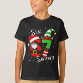 Funny Six Seven 6 7 Meme Christmas Santa Elf Numbe Tシャツ (正面)