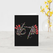 Funny Six Seven 6 7 Meme Couple Christmas Hand Ske カード (黄色い花)