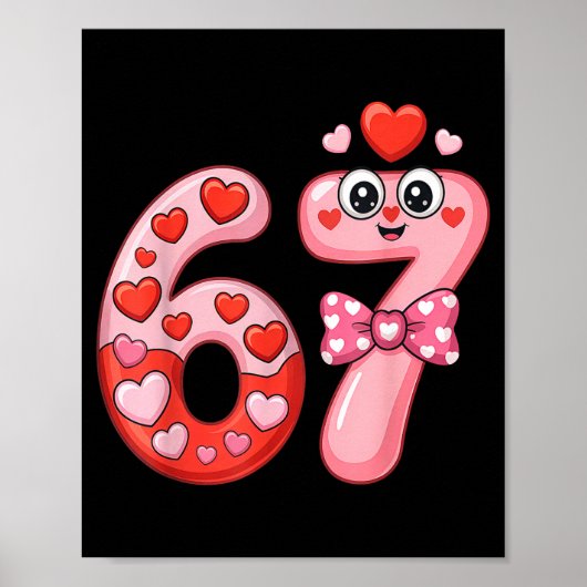 Funny Six Seven 6 7 Meme For Men Women Kids Valent ポスター (正面)