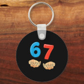Funny Six Seven 6 7 Meme Gen Alpha Slang 67 Hands  キーホルダー (正面)