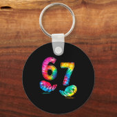 Funny Six Seven 6 7 Meme Gen Alpha Slang 6 7 Hands キーホルダー (正面)