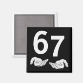 Funny Six Seven 6 7 Meme Gen Alpha Slang 6 7 Hands マグネット (正面/裏面)