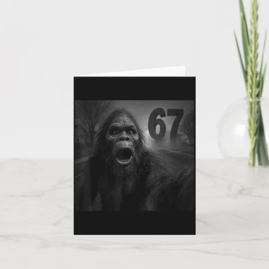 Funny Six Seven 6 7 Meme Gen Z Alpha Slang Bigfoot カード (正面)