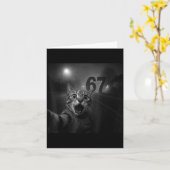 Funny Six Seven 6 7 Meme Gen Z Alpha Slang Cat Sel カード (黄色い花)