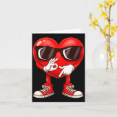 Funny Six Seven 6 7 Meme Heart Valentines Day Men  カード (黄色い花)