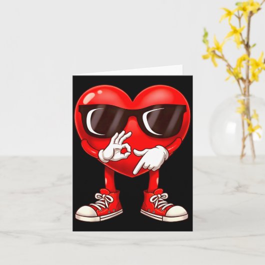 Funny Six Seven 6 7 Meme Heart Valentines Day Men  カード (黄色い花)