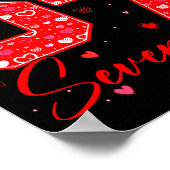 Funny Six Seven 6 7 Meme Hearts Cud Valentine's Da ポスター (角)