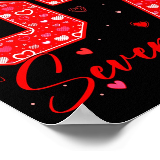 Funny Six Seven 6 7 Meme Hearts Cud Valentine's Da ポスター (角)