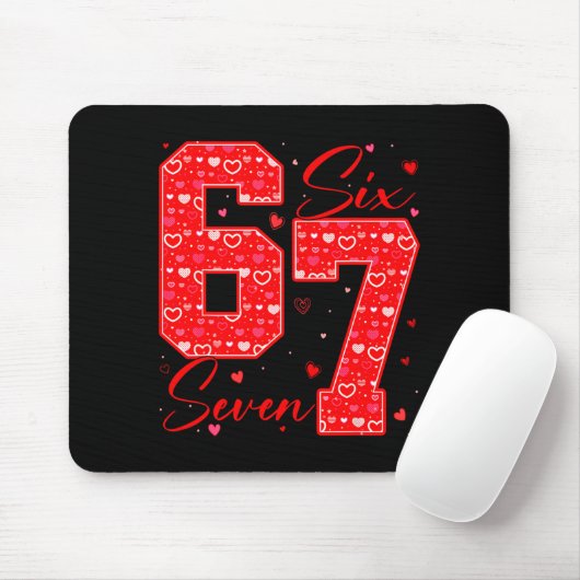 Funny Six Seven 6 7 Meme Hearts Cud Valentine's Da マウスパッド (マウス)