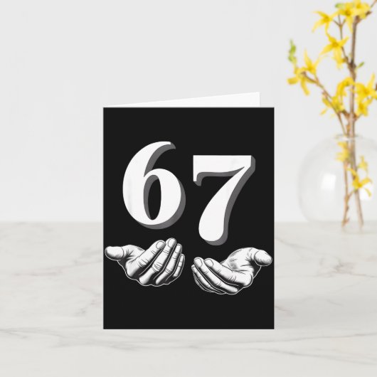 Funny Six Seven 6 7 Meme Men Women Kids  カード (黄色い花)