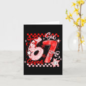 Funny Six Seven 6 7 Meme Men Women Kids Valentine  カード (黄色い花)