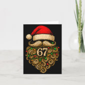 Funny Six Seven 6 7 Meme Santa Beard Christmas Men カード (正面)