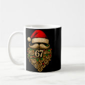 Funny Six Seven 6 7 Meme Santa Beard Christmas Men コーヒーマグカップ (左)