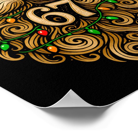 Funny Six Seven 6 7 Meme Santa Beard Christmas Men ポスター (角)