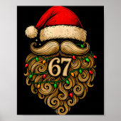 Funny Six Seven 6 7 Meme Santa Beard Christmas Men ポスター (正面)