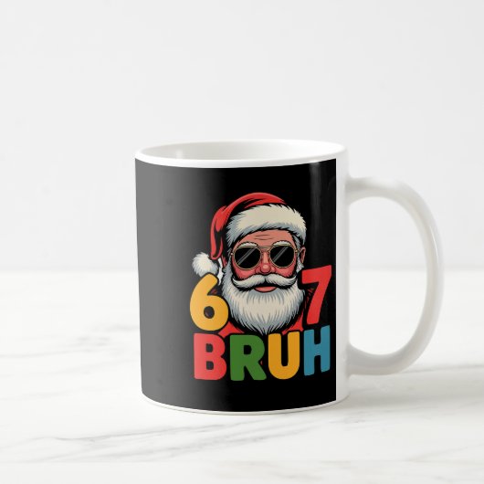 Funny Six Seven 6 7 Meme Santa Christmas Men Boys  コーヒーマグカップ (右)