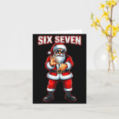 Funny Six Seven 6 7 Meme Santa Christmas Shirt Men カード (黄色い花)