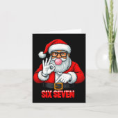 Funny Six Seven 6 7 Meme Santa Christmas Shirt Men カード (正面)