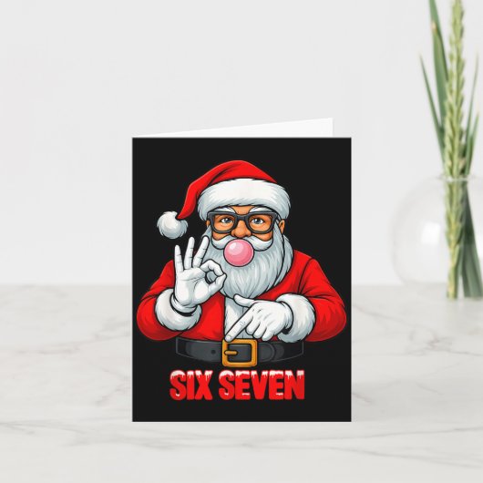 Funny Six Seven 6 7 Meme Santa Christmas Shirt Men カード (正面)