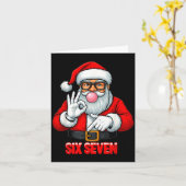 Funny Six Seven 6 7 Meme Santa Christmas Shirt Men カード (黄色い花)