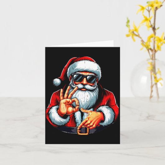 Funny Six Seven 6 7 Meme Santa Christmas Shirt Men カード (黄色い花)