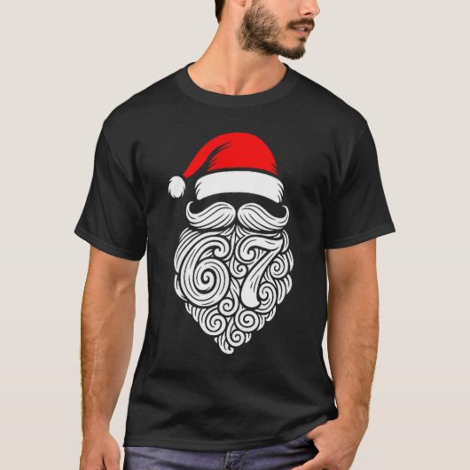 Funny Six Seven 6 7 Meme Santa Christmas Shirt Men Tシャツ (正面)