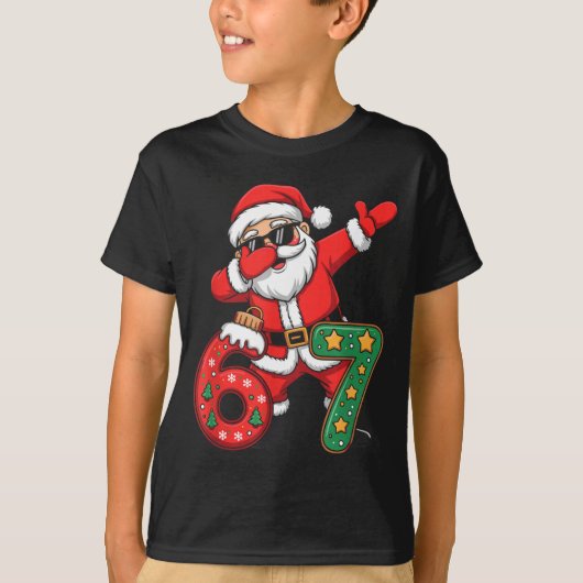Funny Six Seven 6 7 Meme Santa Dab Christmas Dabbi Tシャツ (正面)