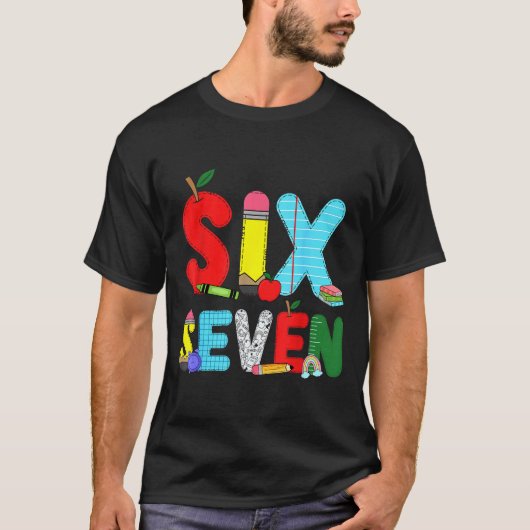Funny Six Seven 6 7 Meme Shirts Teacher Kids 67 Da Tシャツ (正面)