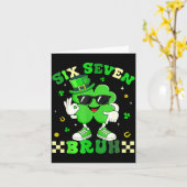 Funny six seven 6 7 meme st patricks day shamrock カード (黄色い花)