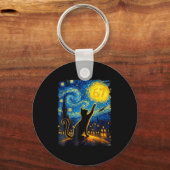 Funny Six Seven 6 7 Meme Starry Night Van Gogh Bla キーホルダー (正面)