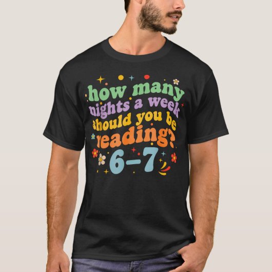 Funny Six Seven 6 7 Meme Teacher Design Reading 6- Tシャツ (正面)