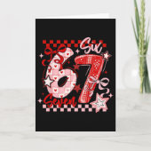 Funny Six Seven 6 7 Meme Valentine Girl  カード (正面)