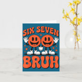 Funny Six Seven 6 7 Meme Valentine Hearts Valentin カード (黄色い花)