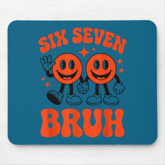 Funny Six Seven 6 7 Meme Valentine Hearts Valentin マウスパッド (正面)