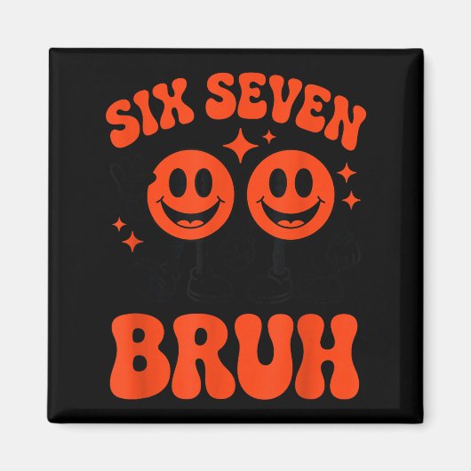 Funny Six Seven 6 7 Meme Valentine Hearts Valentin マグネット (正面)