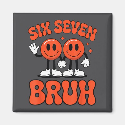 Funny Six Seven 6 7 Meme Valentine Hearts Valentin マグネット (正面)