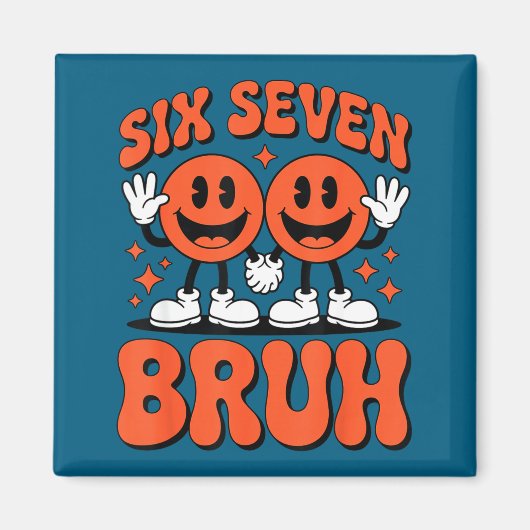 Funny Six Seven 6 7 Meme Valentine Hearts Valentin マグネット (正面)