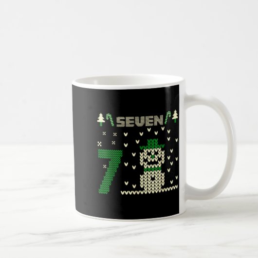 Funny Six Seven 6 7 Ugly Christmas Sweaters For Co コーヒーマグカップ (右)